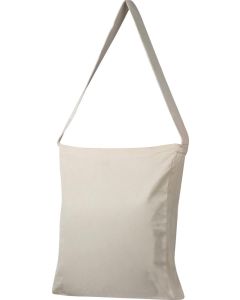 Baumwolltasche mit gewebtem Tragehenkel und Bodenfalte