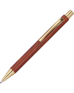 Holzkugelschreiber mit goldenen Applikationen