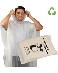 Regenponcho aus PLA in einer Tragetasche - kompostierbar