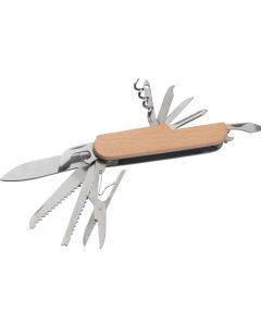 Taschenmesser aus Edelstahl mit Holzummantelung