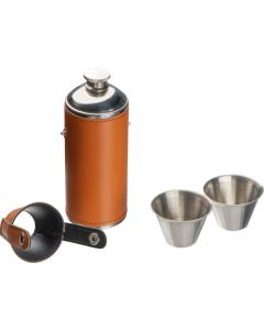 Flachmann aus Edelstahl mit 2 Pinnchen