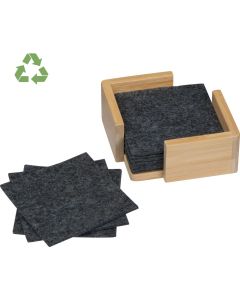 10 Filzuntersetzer im Bambusständer