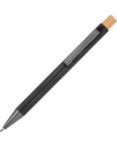 Kugelschreiber aus recyceltem Aluminium mit Bambusdrücker