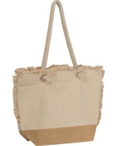Strandtasche mit Juteboden und Fransen
