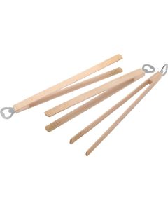 Grillzange Holz mit Flaschenöffner