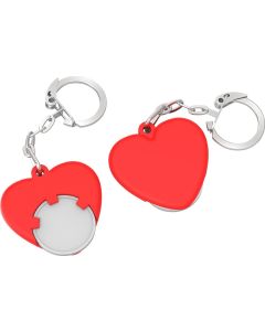 Chiphalter mit 1 €-Chip Herz, mit Gliederkette