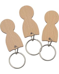 Einkaufswagenlöser Holz mit Schlüsselring