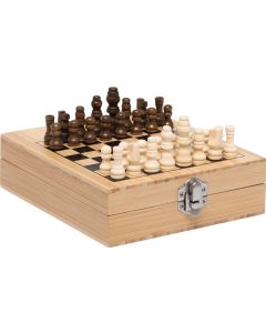 Weinset Bamboo Chess mit Schachspiel