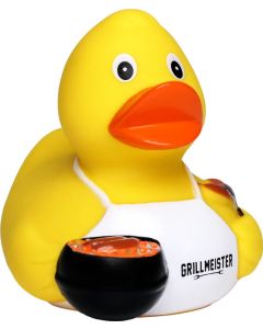 Quietsche-Ente Grillmeister mit Slogan Grillmeister