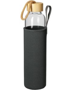 Glasflasche mit Hülle Bamboo 0,65 l