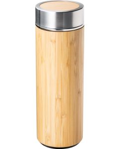 Restposten: Isolierflasche aus Edelstahl und Bambus mit Teesieb Retumbler-Adamuz