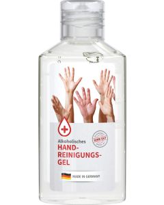 Handreinigungsgel, 50 ml, Body Label (R-PET) - inkl. Werbedruck