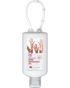 Handreinigungsgel, 50 ml, Body Label (R-PET) - inkl. Werbedruck