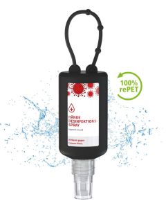 Hände-Desinfektionsspray (DIN EN 1500), 50 ml, Body Label (R-PET) - inkl. Werbedruck