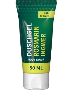 Duschgel Rosmarin-Ingwer, 50 ml Tube - inkl. Werbedruck