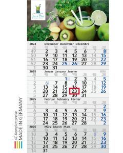 4-Monatswandkalender Budget 4 green+blue