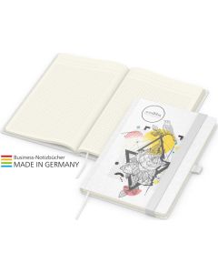 Notizbuch Match-Book Creme - individuelle Werbedruck