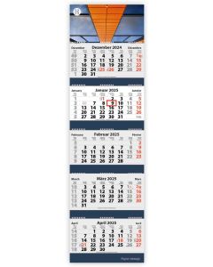 5-Monats Faltkalender Quintus-Deluxe Ring-Wire, inkl. Druck