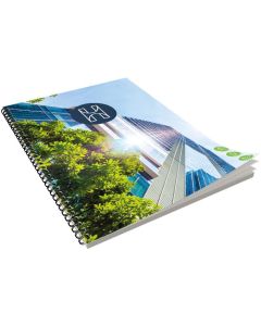 Schreibblock Primus Green Ring-Wire DIN A4/A5, 50 Blatt, inkl. Druck