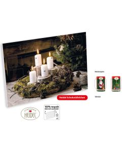 Wand Adventskalender HEIDEL Schokotäfelchen individuell bedruckt