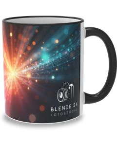 Keramiktasse Sublimation Rand und Henkel farbig 330 ml