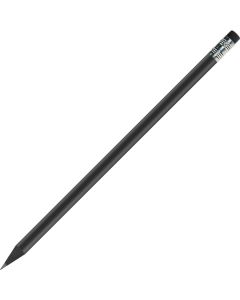 Bleistift schwarz gefärbt, lackiert, mit Radiergummi