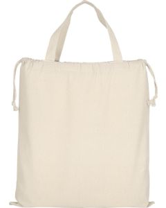 Texxilla Baumwolltasche Classic mit zwei kurzen Henkeln und doppeltem Kordelzug