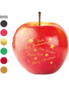 LogoFrucht Apfel Happy Christmas oder Nikolaus - inkl. LogoFrucht Druck