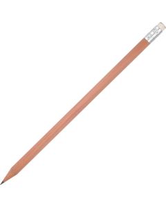 Bleistift rund, natur - mit Radiergummi