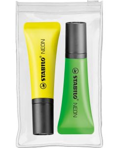 Stabilo® NEON 2er Zip-Etui Leuchtmarkierer