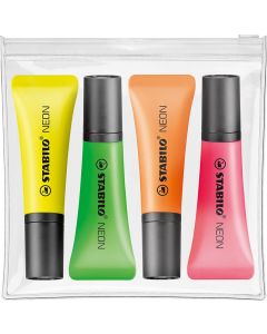 Stabilo® NEON 4er Zip-Etui Leuchtmarkierer