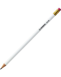 Stabilo® Grafitstift weiß mit Radiergummi