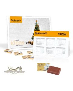 2 in 1 Adventskalender Lindt mit Jahresplaner, Inlay aus 100% recyceltem Material
