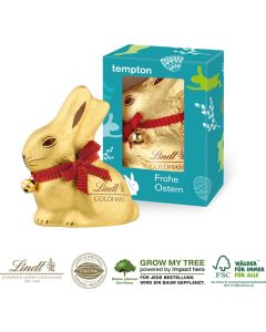 Werbekartonage Lindt Goldhase 100 g - Kartonage auch aus Graspapier - inkl. Digitaldruck