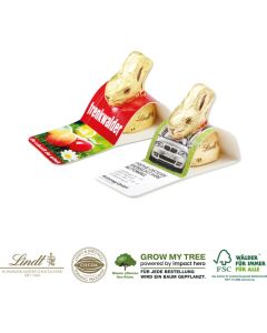 Werbe-Aufsteller mit Goldhase von Lindt, 10 g - inkl. Digitaldruck