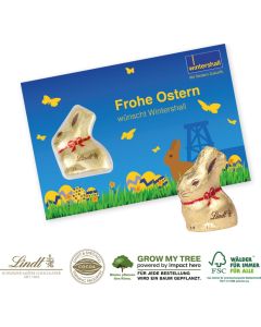 Promotion-Card mit Goldhase von Lindt - inkl. Digitaldruck