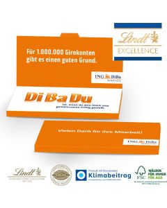 Grußkarte mit Schokoladentafel von Lindt Excellence