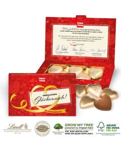 Präsentbox Business mit Lindt Schokoherzen