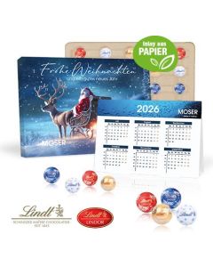 2 in 1 Adventskalender Lindt Minis mit Jahresplaner, Inlay aus Papierfaser