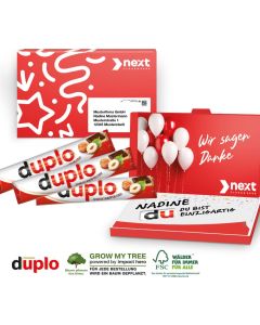 Duplo in Werbekartonage für Mailing