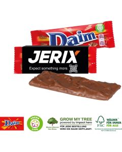 Daim Riegel mit Werbebanderole