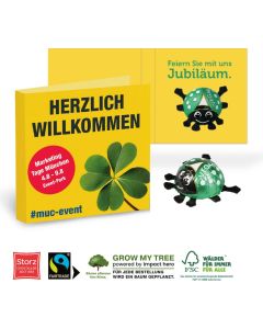 Werbe-Klappkarte mit süßer Füllung