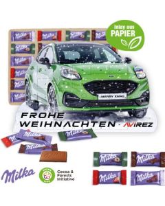 Adventskalender individuelle Kalenderform mit Milka Schokolade