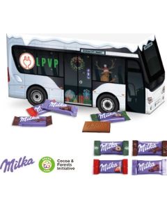 3D Adventskalender Bus mit Milka Schokolade