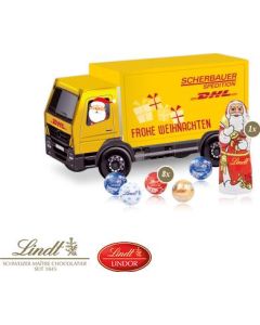 3D Präsent LKW mit Lindt Minis und Nikolaus