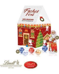 3D Präsent Haus mit Lindt Minis und Nikolaus