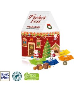 3D Präsent Haus mit Ritter SPORT Schokowürfel