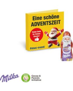 Werbe-Klappkarte mit Weihnachtsmann von Milka