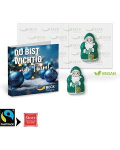 Werbe-Klappkarte mit Weihnachtsmann von Storz, vegan
