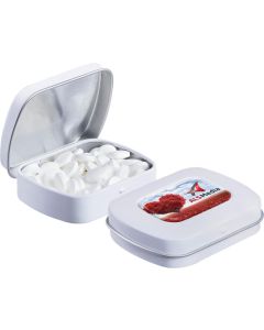 Mini Klappdeckeldose mit Pfefferminz und Doming